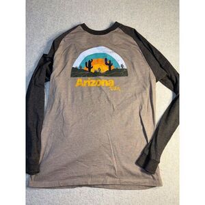 Home Free Shirt Men's Medium Gray Arizona USA Long Sleeve‎ Crew Neck Pullover